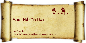 Vad Mónika névjegykártya
